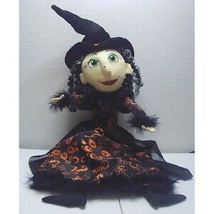 Jow Spencer Halloween Fabric Witch 25” Shelf Sitter
